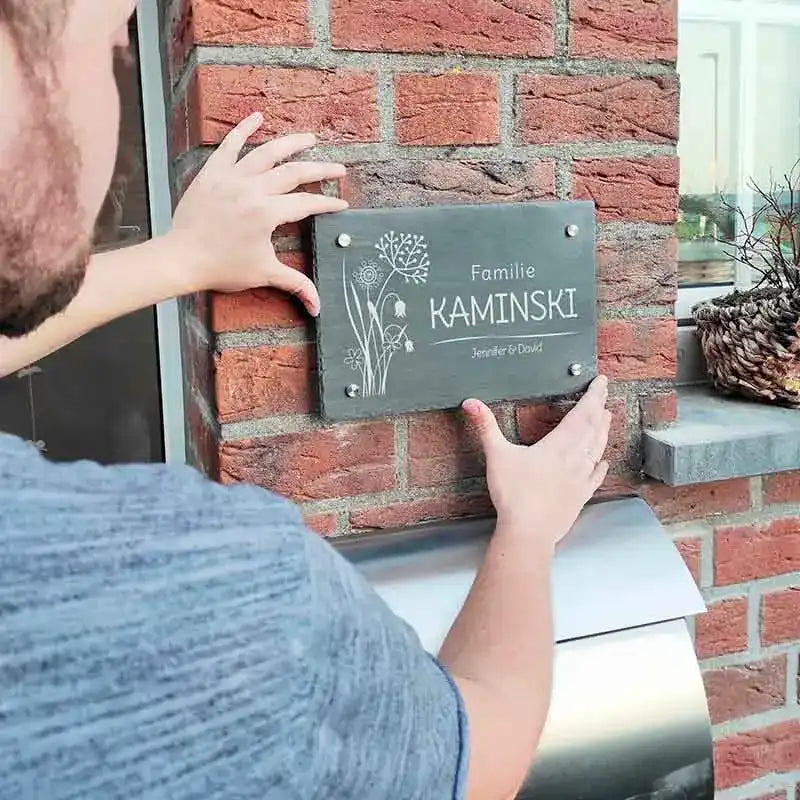 Türschild Personalisiert - Druck mit Name & Familie - Hausschild Blumen - Image 4