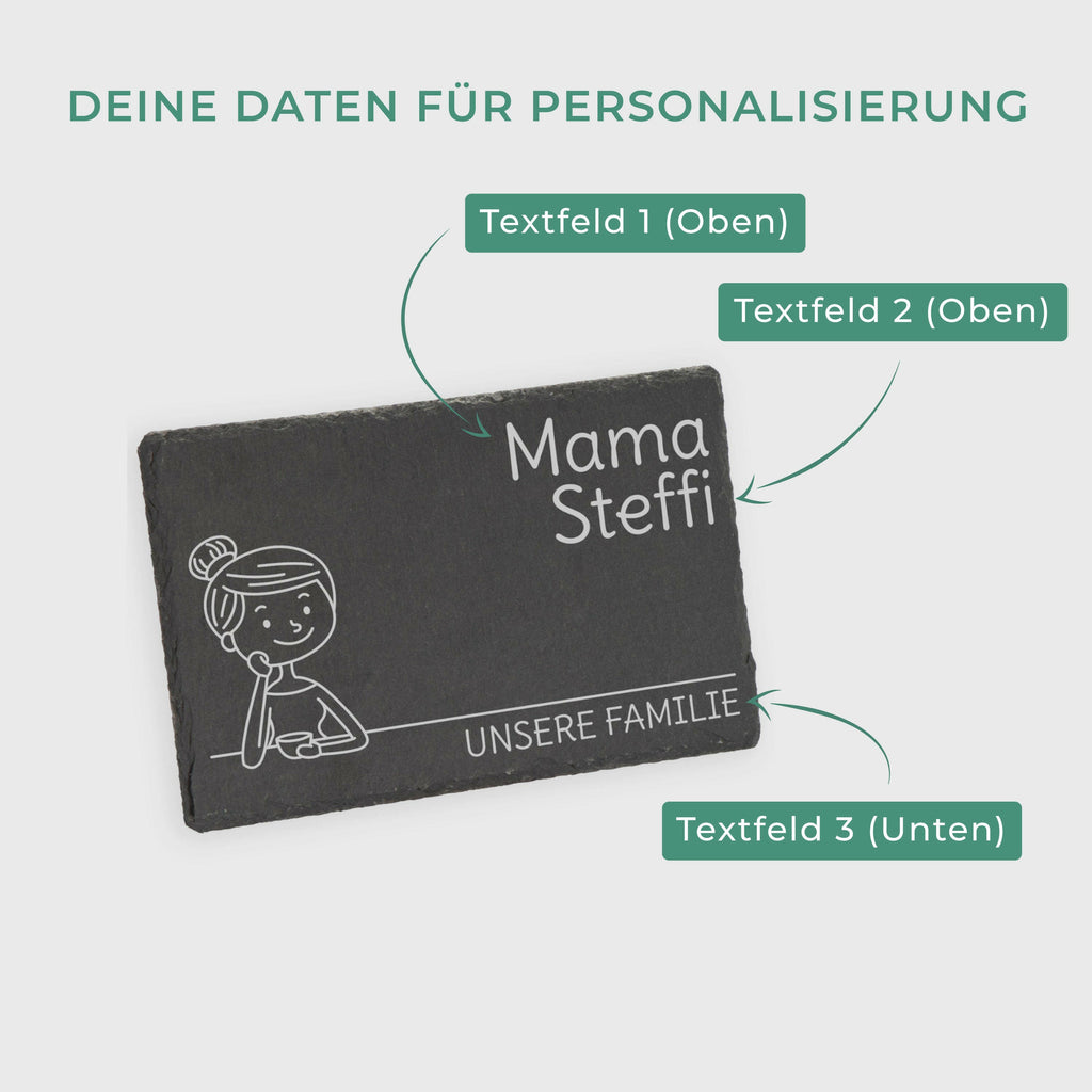 Frühstücksbrettchen mit Gravur - Personalisiert mit Namen - Mama "Unsere Familie" - Image 3