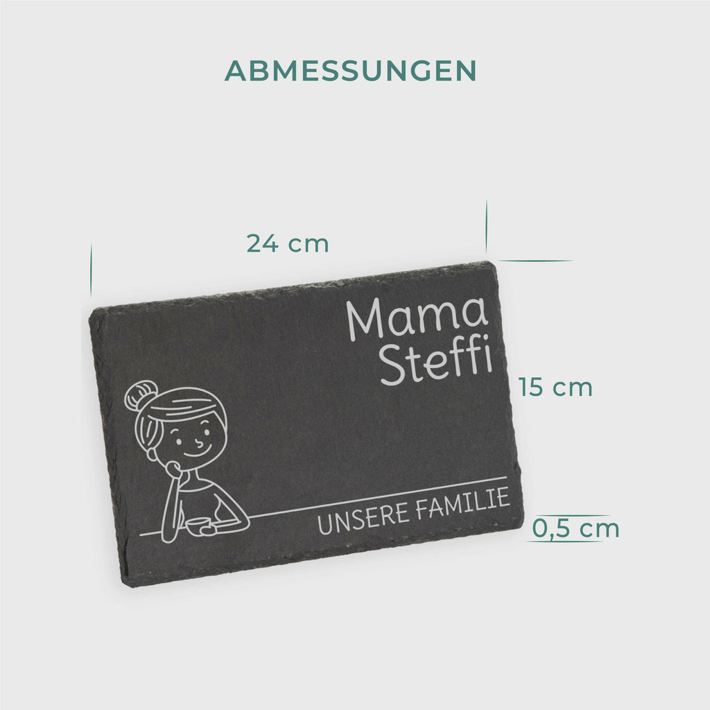 Frühstücksbrettchen mit Gravur - Personalisiert mit Namen - Mama "Unsere Familie" - Image 5