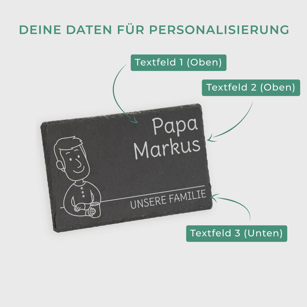 Frühstücksbrettchen mit Gravur - Personalisiert mit Namen - Papa "Unsere Familie" - Image 3