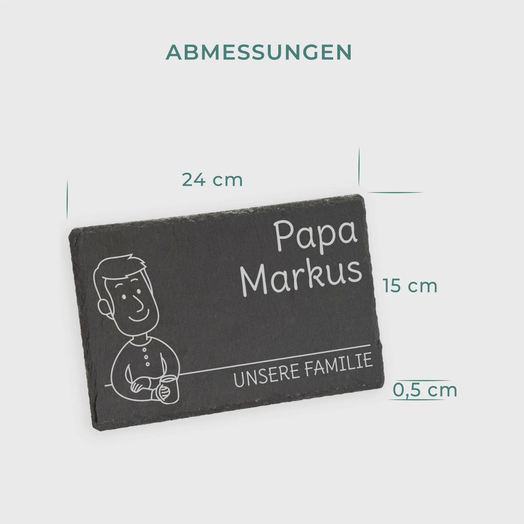 Frühstücksbrettchen mit Gravur - Personalisiert mit Namen - Papa "Unsere Familie" - Image 5