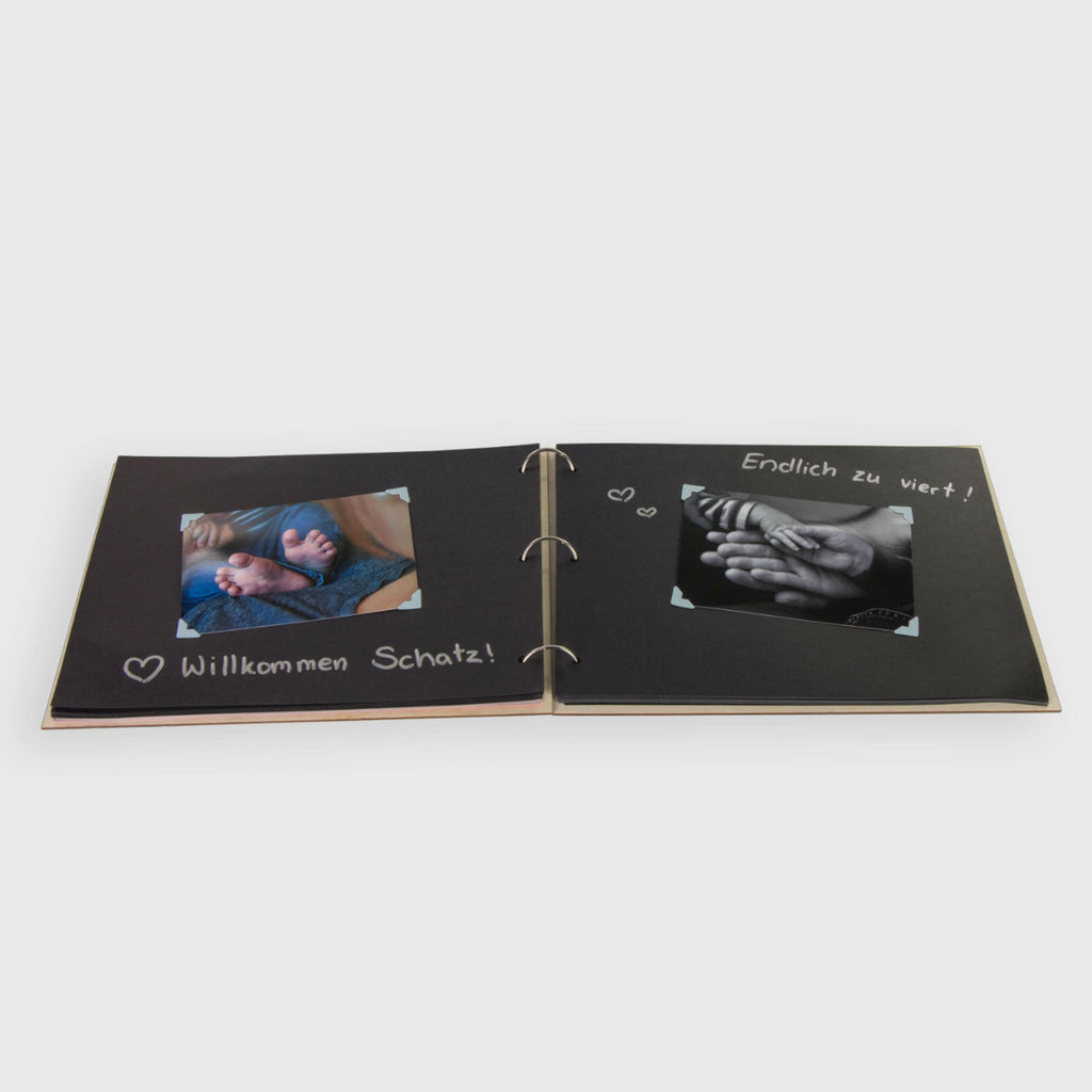 Fotoalbum Baby personalisiert mit Gravur - Gästebuch für Babyparty aus Holz - Niers - Weiß - Image 6