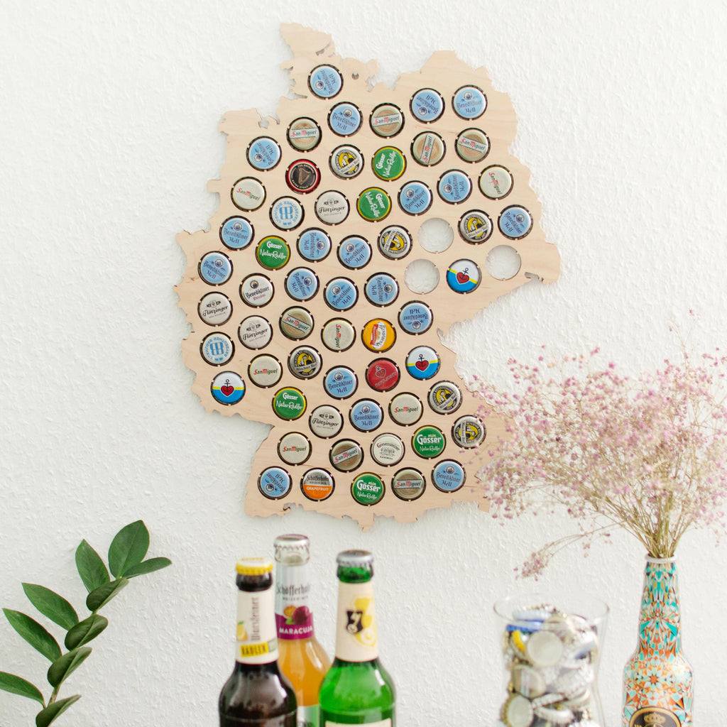 Bierkarte aus Holz - Deutschland Karte Wanddekoration - Kronkorkensammler - Image 7