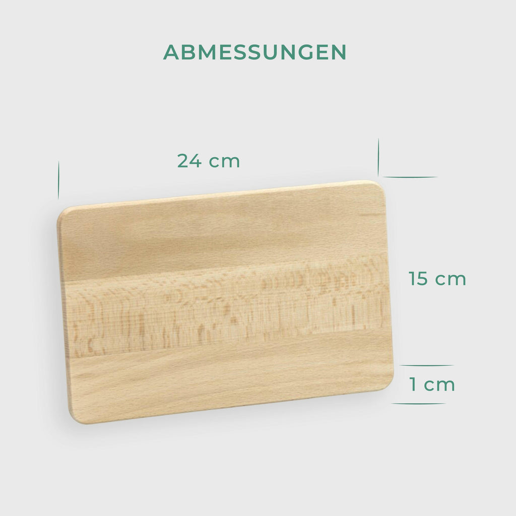 Frühstücksbrettchen aus Holz FSC® - 24 x 15cm, natur - Buche Naturbelassen - Image 3