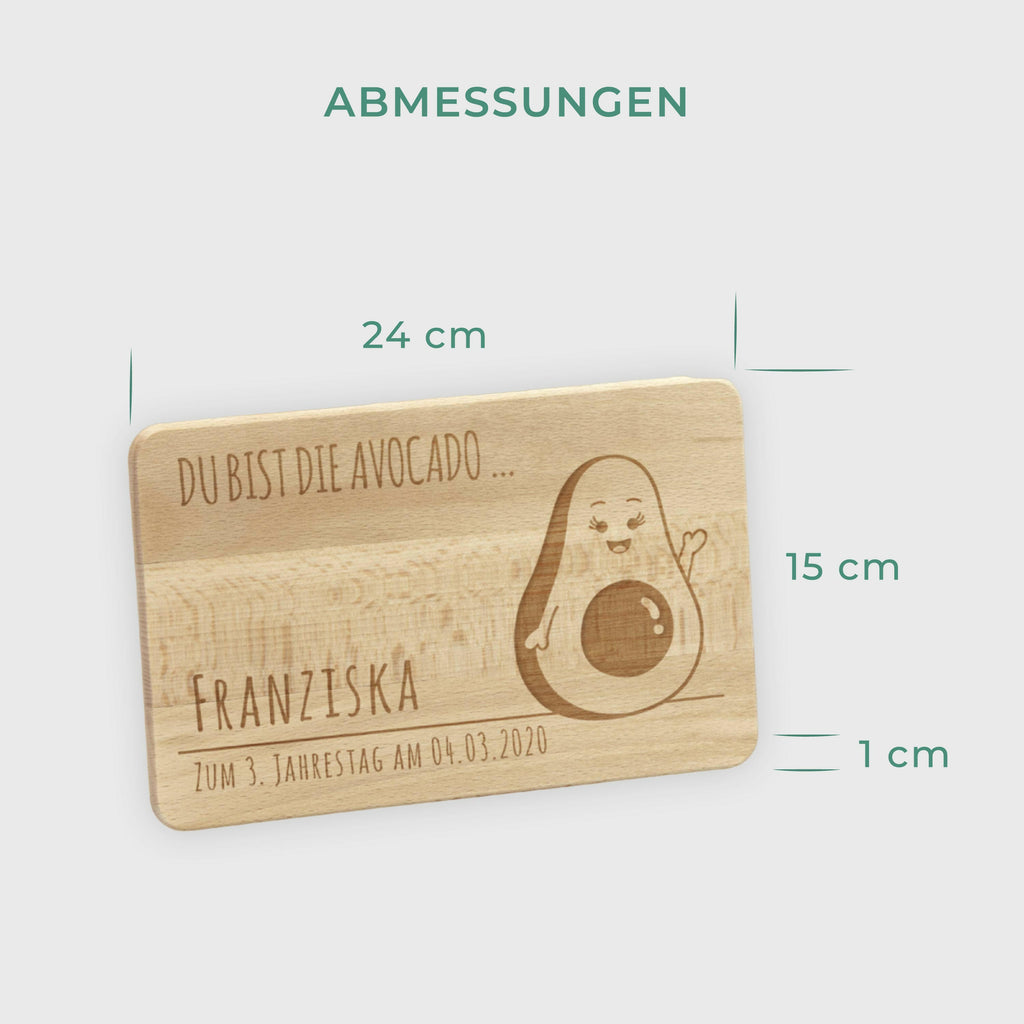 Frühstücksbrettchen mit Gravur Personalisiert - Gravur mit Namen - 2er-Set Avocado & Toast - Image 5