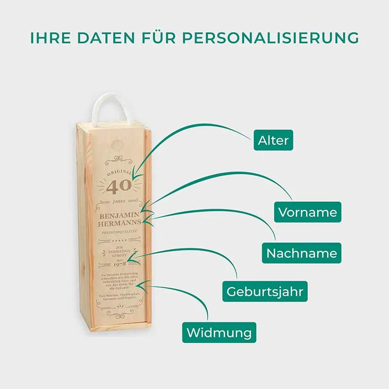 Weinbox aus Holz für eine Flasche - Fünf Sterne Motiv - Image 3