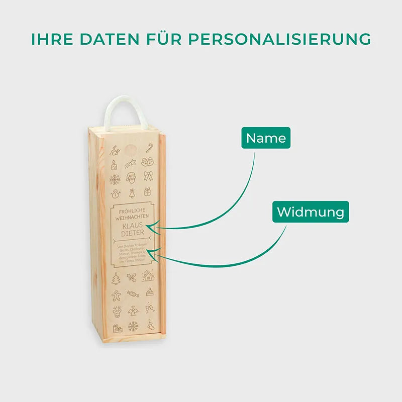 Weinbox aus Holz für eine Flasche - Icons Motiv - Image 3