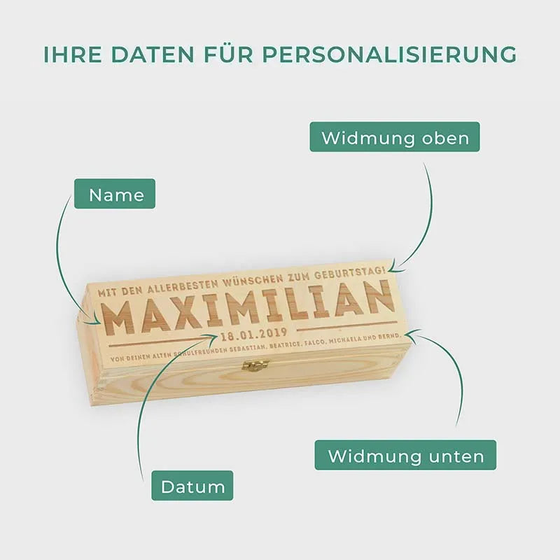 Weinbox aus Holz für eine Flasche -Gratulation - Image 3