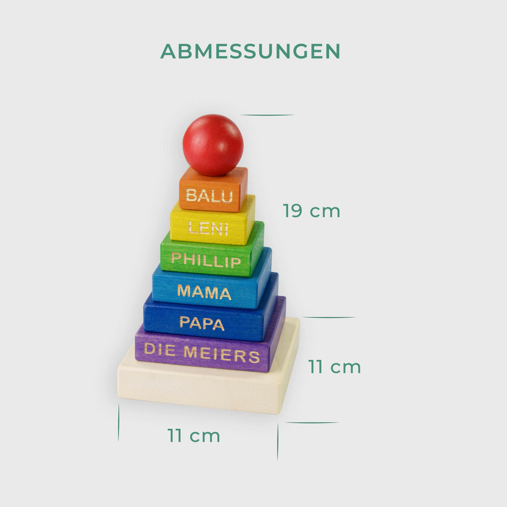 Stapelturm für Baby personalsiert - Gravur mit Namen -Steckspiel mit 7 Elementen - Wunschgravur - Image 5