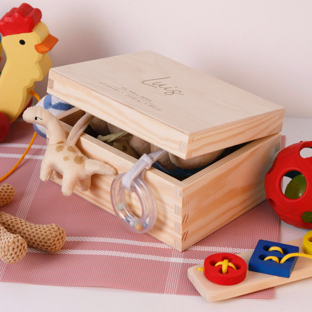 Erinnerungsbox für Baby - Niers - Holzkiste Personalisiert mit Namen - Natur, FSC® - Image 14