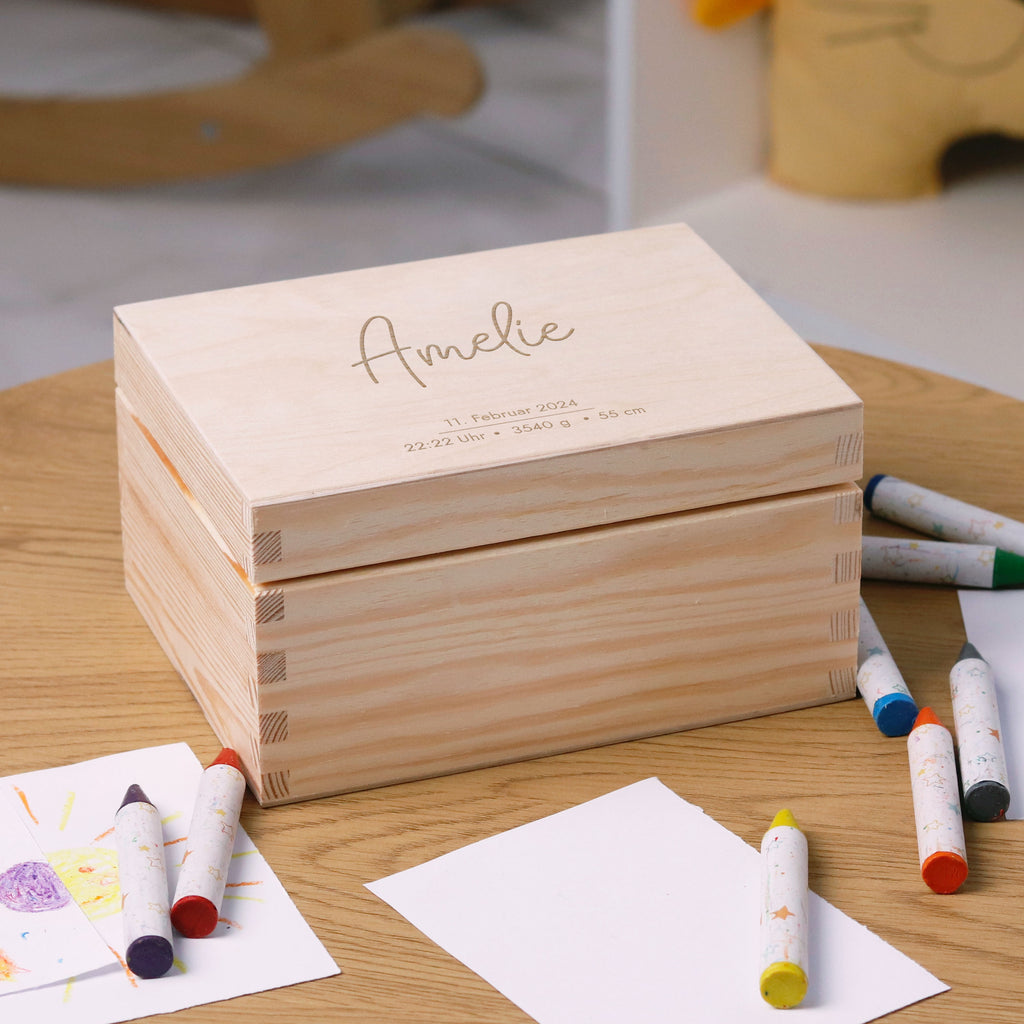 Erinnerungsbox für Baby - Niers - Holzkiste Personalisiert mit Namen - Natur, FSC® - Image 15