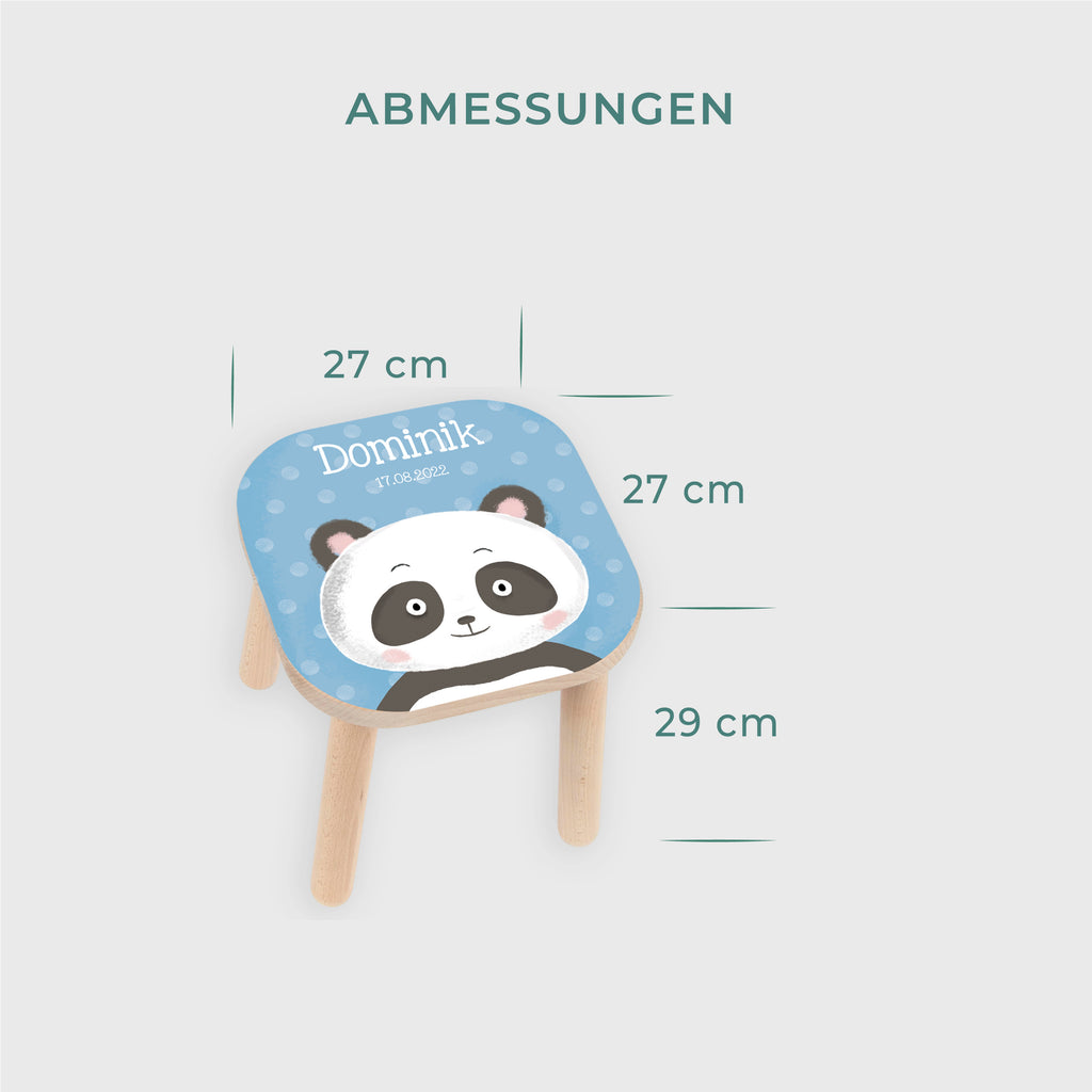 Kinderhocker Personalisiert mit Namen - Panda Motiv - Image 3