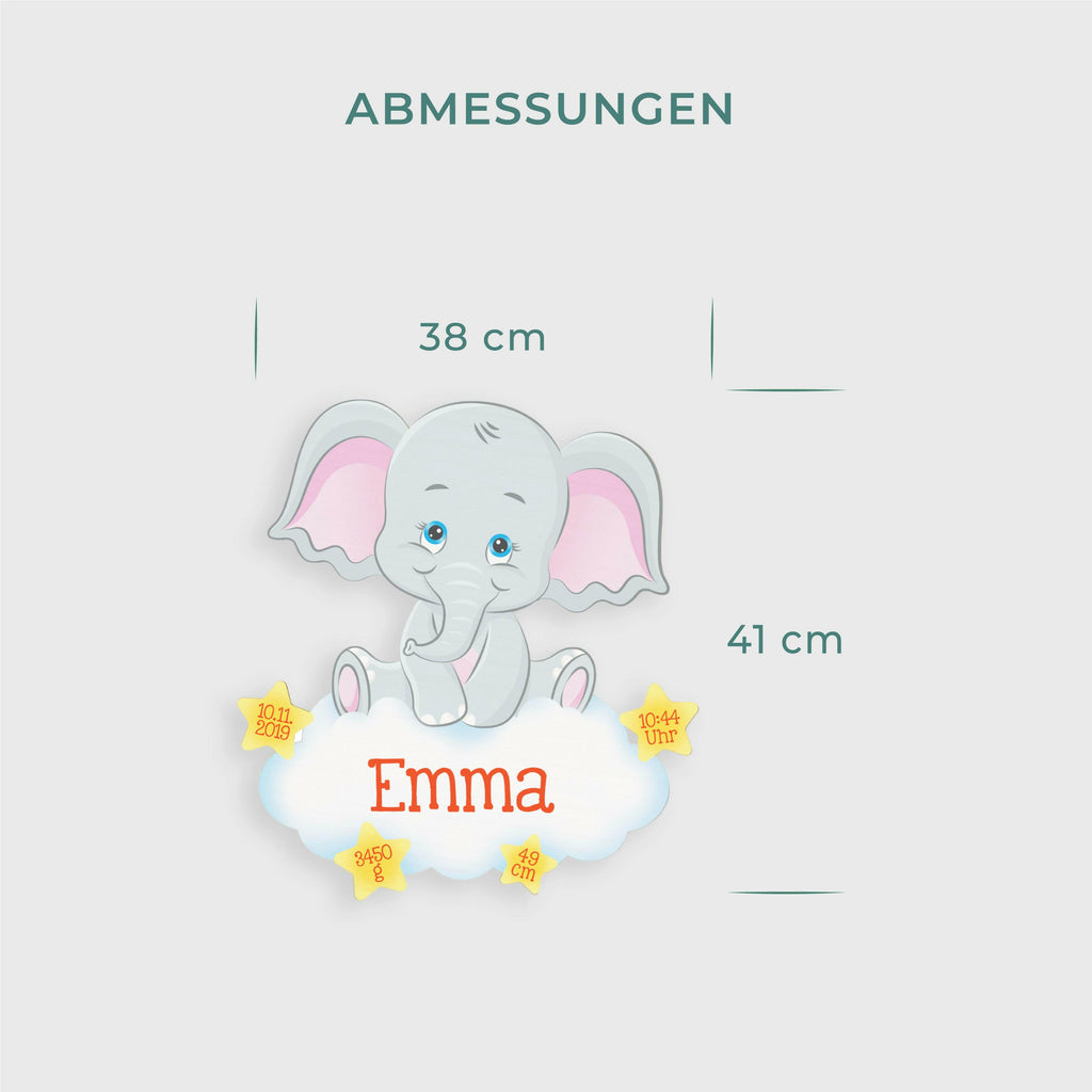 Schlummerlicht Baby mit Namen - Kinder Nachtlicht Personalisiert - Elefant - Image 5