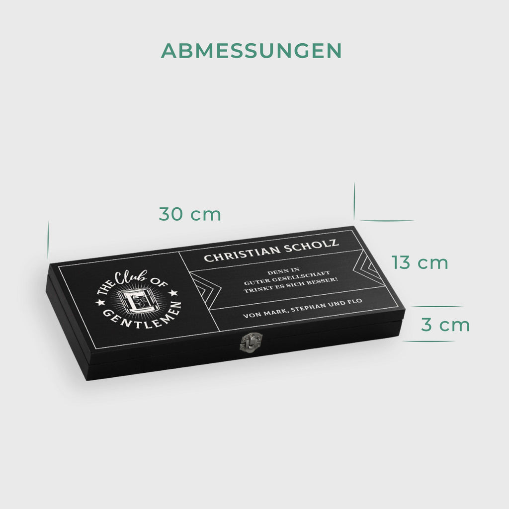 Whisky Geschenkset - Personalisiert - Whiskysteine & Untersetzer - Gentleman Club Motiv - Image 7