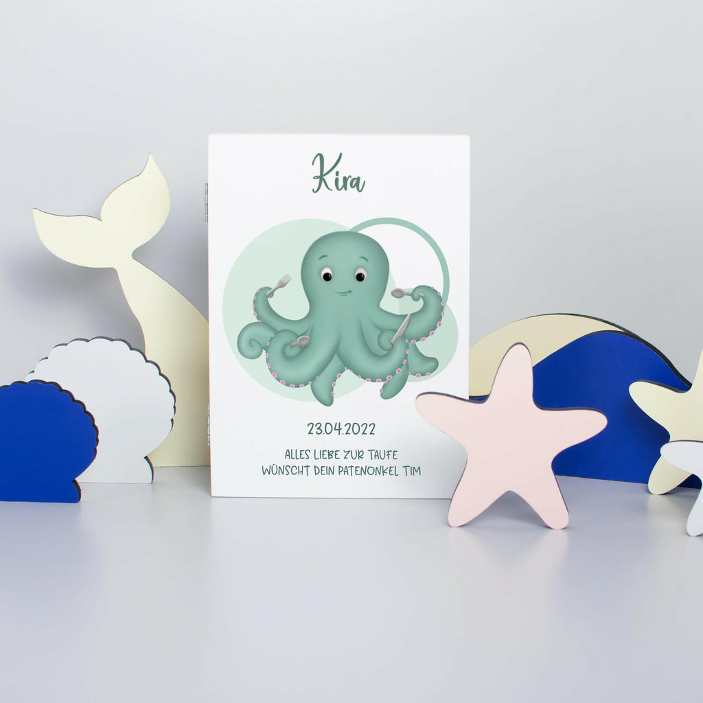 Kinderbesteck personalisiert mit Namen - Besteckset Oktopus Motiv - Image 7