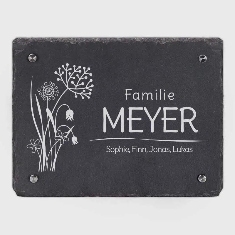 Türschild Personalisiert - Druck mit Name & Familie - Hausschild Blumen - Image 8