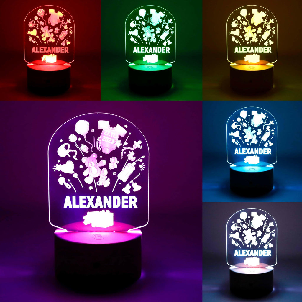 LED Kinder Nachtlicht - Personalisiert - Schlummerlicht Baby mit Namen - Geschenkbox 3D Lampe - Image 4