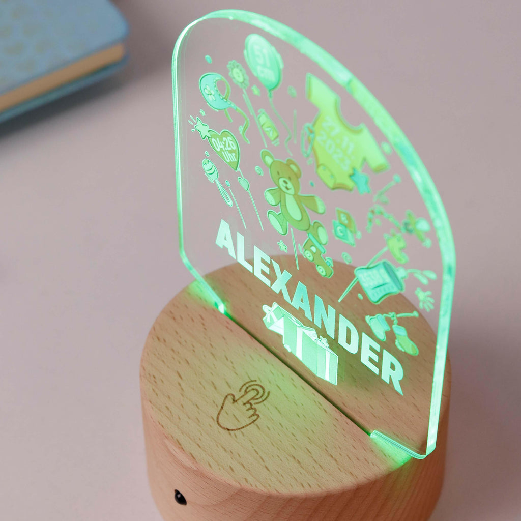 LED Kinder Nachtlicht - Personalisiert - Schlummerlicht Baby mit Namen - Geschenkbox 3D Lampe - Image 7