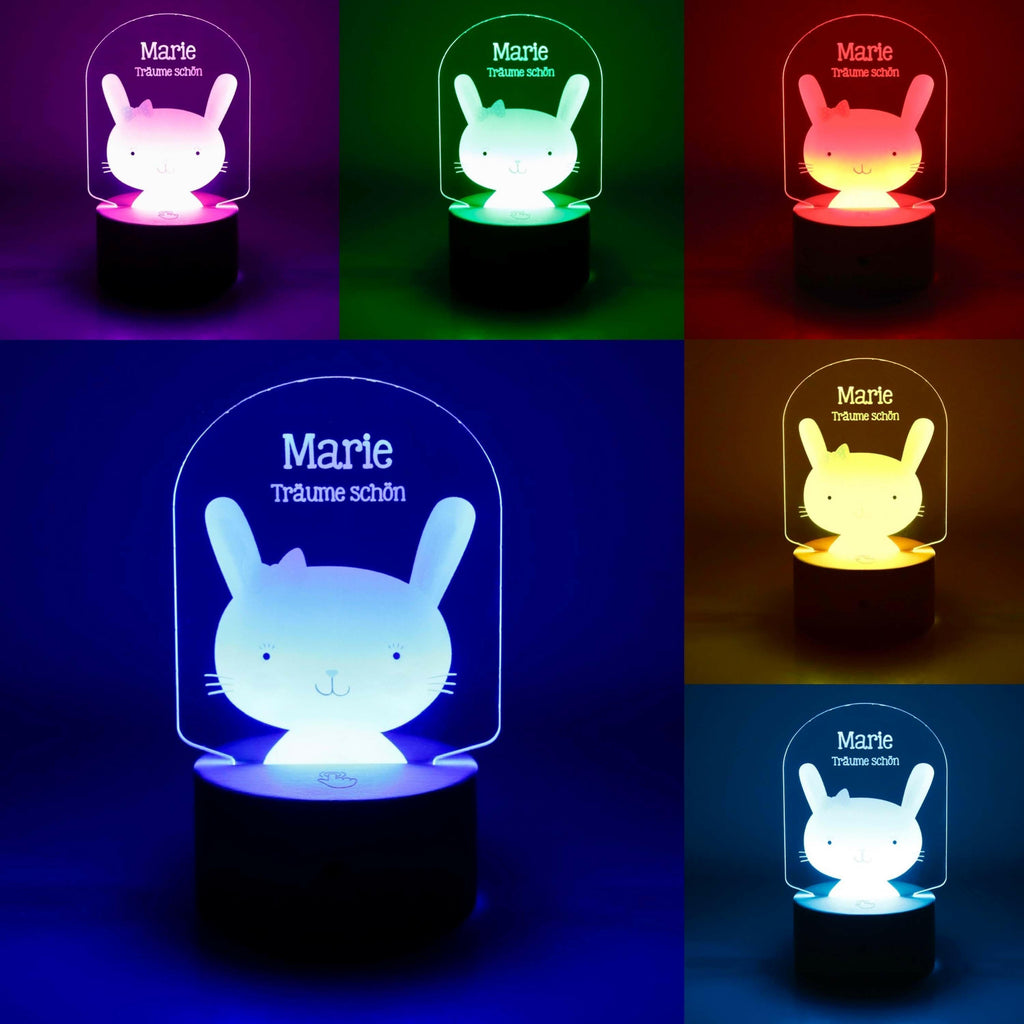 LED Kinder Nachtlicht - Personalisiert - Schlummerlicht Baby mit Namen - Hase 3D Lampe - Image 4