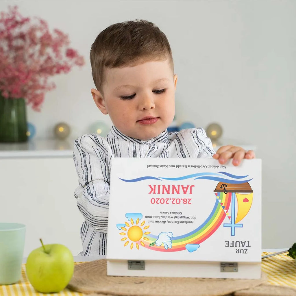 Kinderbesteck personalisiert mit Namen - Besteckset Nach der Sintflut - Weiße Kiste - Image 2