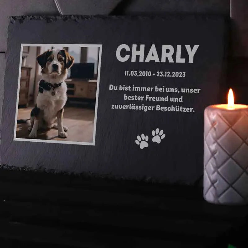 Personalisierte Grabplatte mit Foto für Hund, Katze, Haustiere - Speicher - Image 2