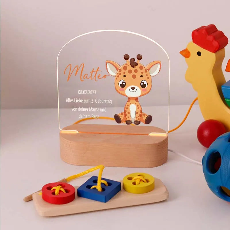 LED Kinder Nachtlicht - Personalisiert mit Namen - Giraffe - Image 7