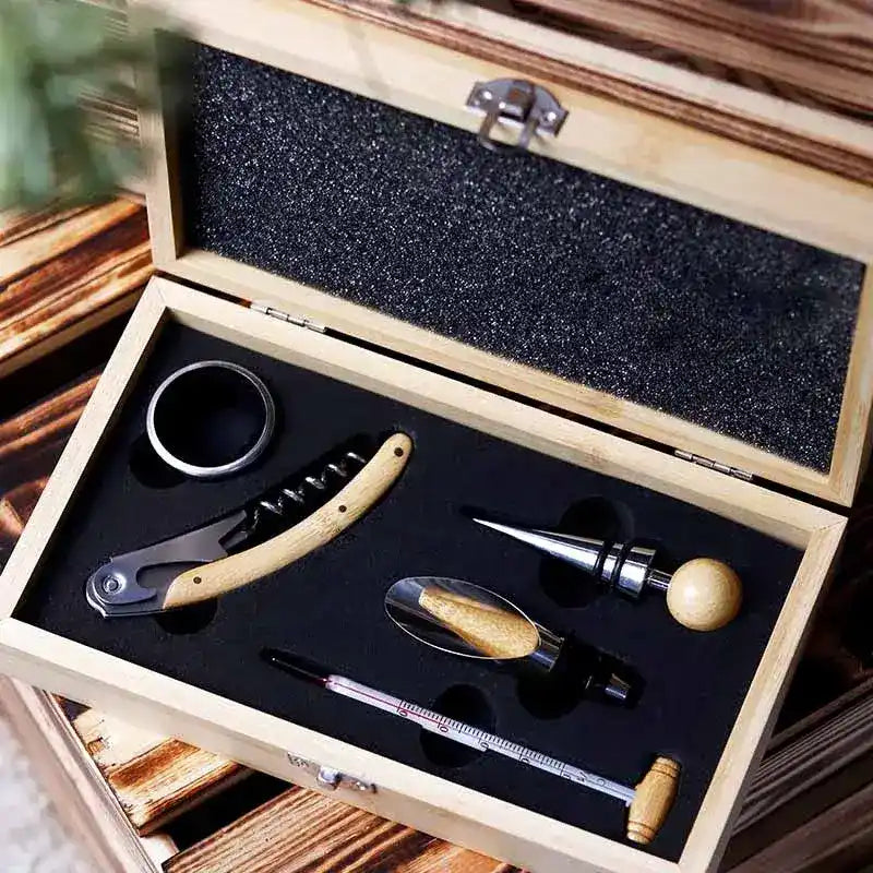 5er Weinzubehörset als Sommelier Set mit Geschenkbox Personalisiert - Liebespaar - Image 4