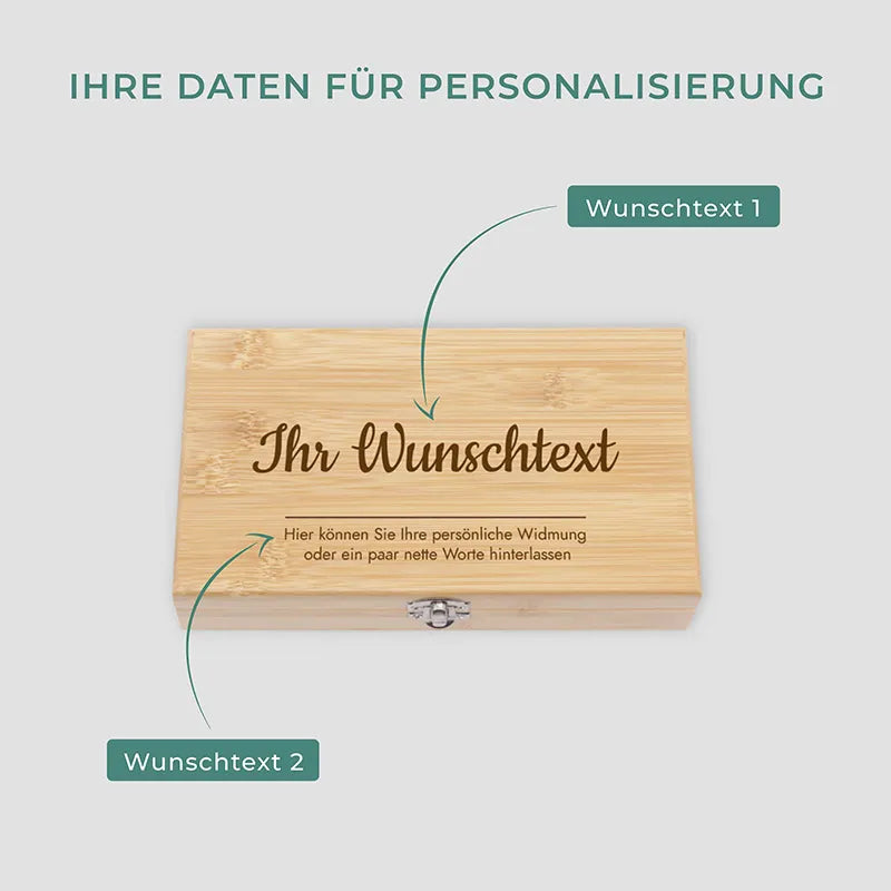 Weinöffner Set mit Geschenkbox aus Holz Personalisiert - Wunschtext - Image 3