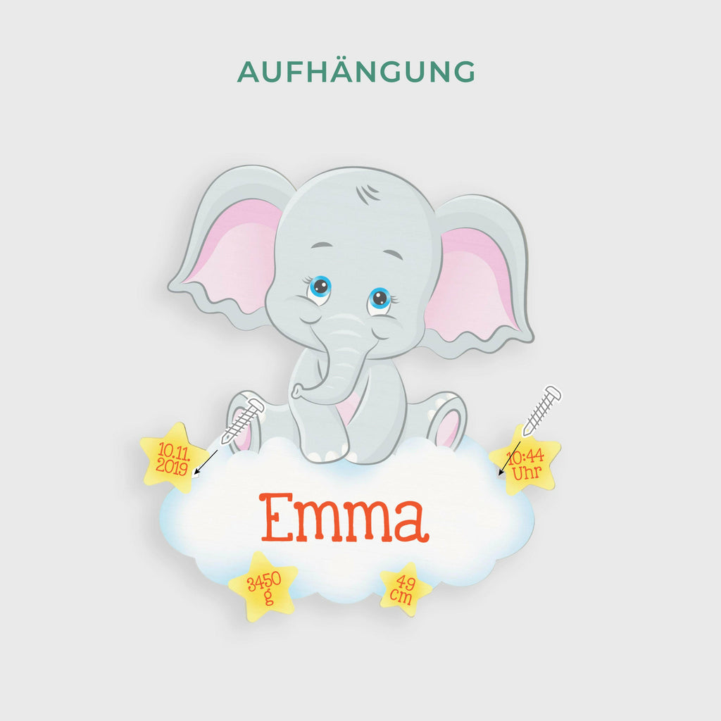 Schlummerlicht Baby mit Namen - Kinder Nachtlicht Personalisiert - Elefant - Image 6