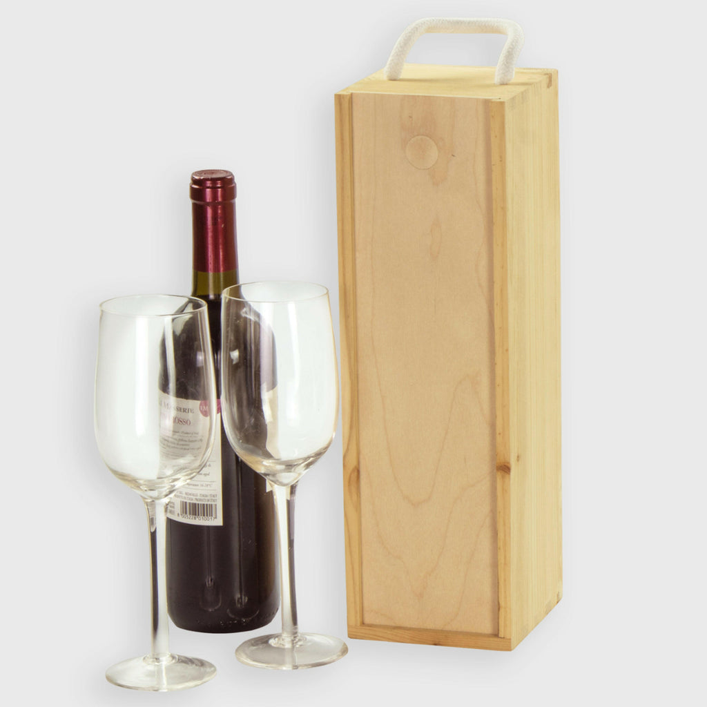 Weinkiste für 1 Weinflasche - mit Deckel & Seilgriff - Image 4