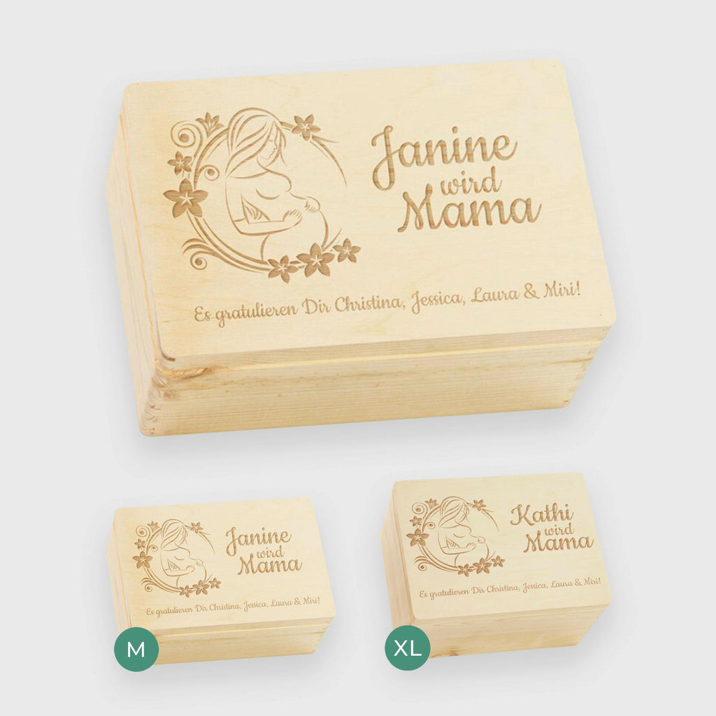 Personalisierte Erinnerungsbox für Werdende Mütter - Geschenk Schwangerschaft - Blumenzauber Du wirst Mama - Image 5